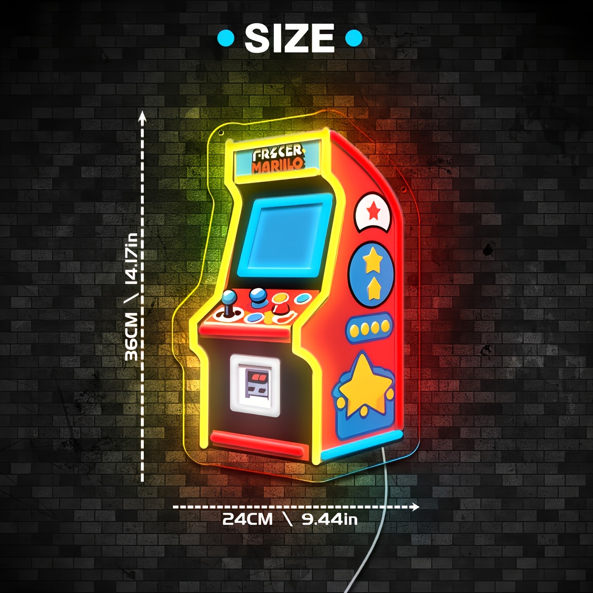 Retro Arcade Neon Sign LED Lig - Retro Gaming Projector 评论和价格