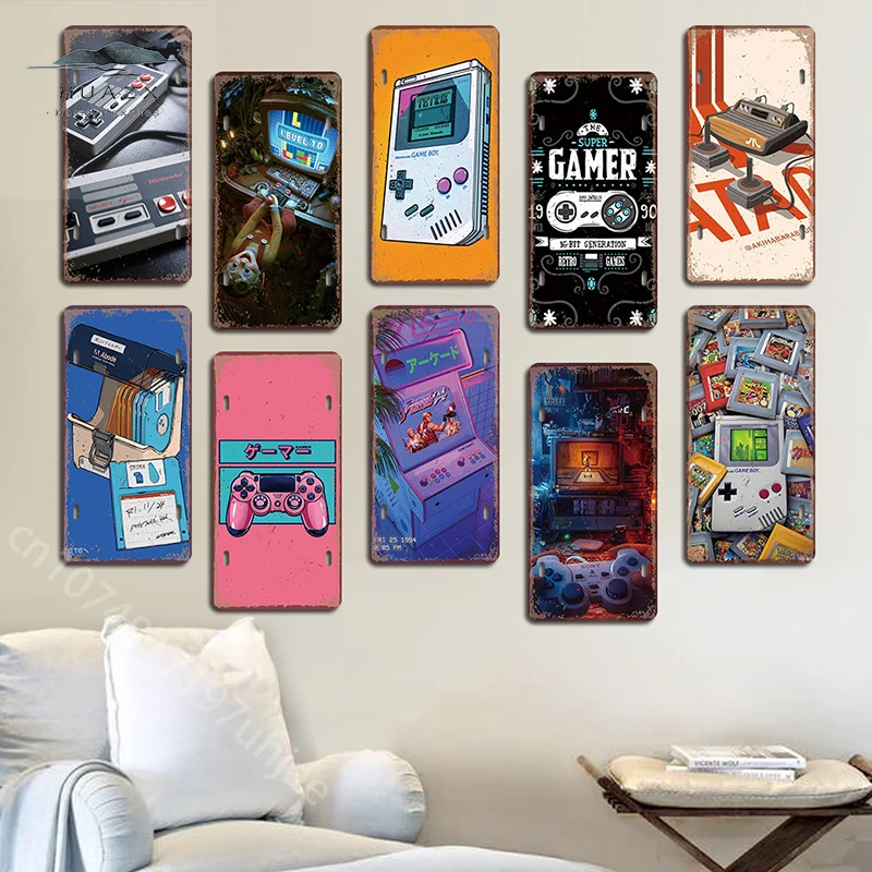 Vintage Gaming Metal Sign Retr - Retro Gaming Gameboy 评论和价格