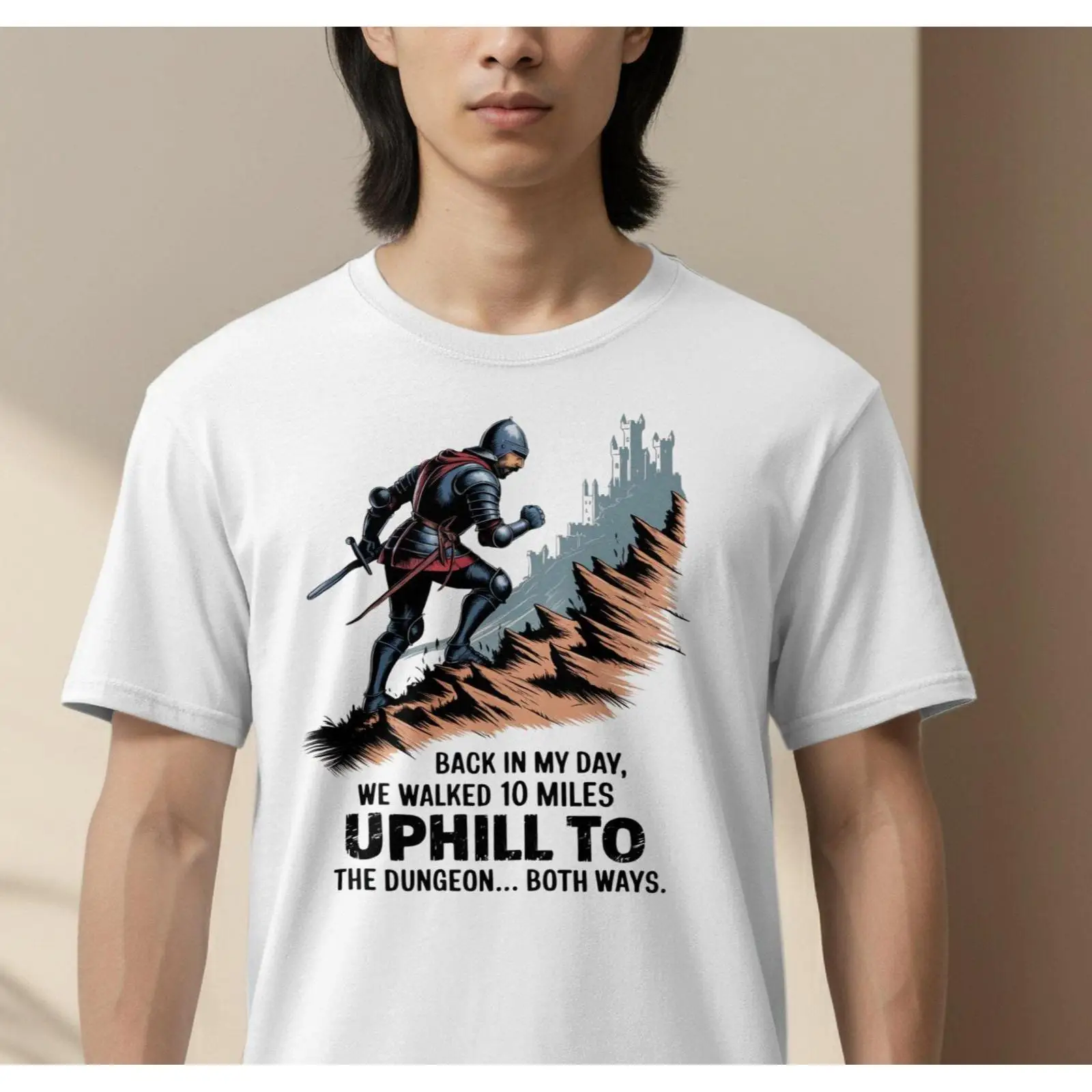 Funny Knight T Shirt Uphill Du - Retro Gaming Ideas 评论和价格