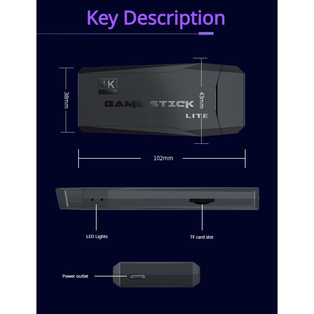 Portable 4K Retro Game Stick C - Retro Gaming Xbox 评论和价格