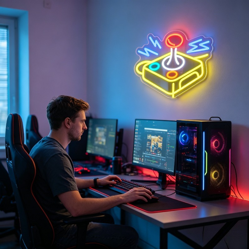 Arcade Joystick Neon Sign LED  - Retro Gaming Gameboy 评论和价格