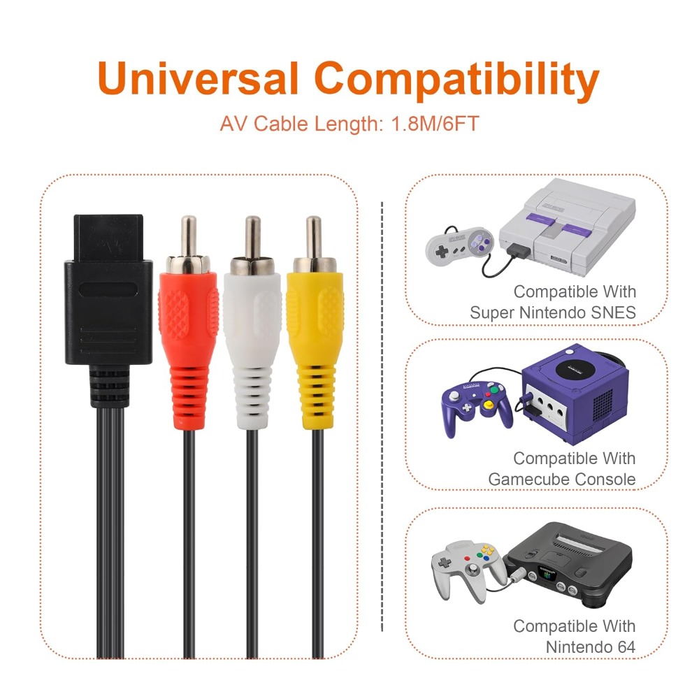 N64/Gamecube/SNES/SFC High Qua - Retro Gaming Cables 评论和价格
