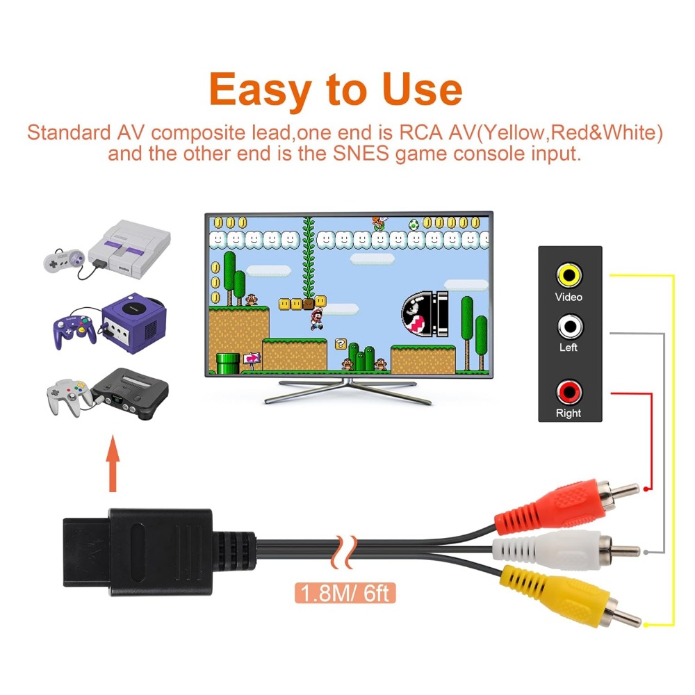 N64/Gamecube/SNES/SFC High Qua - Retro Gaming Cables 评论和价格