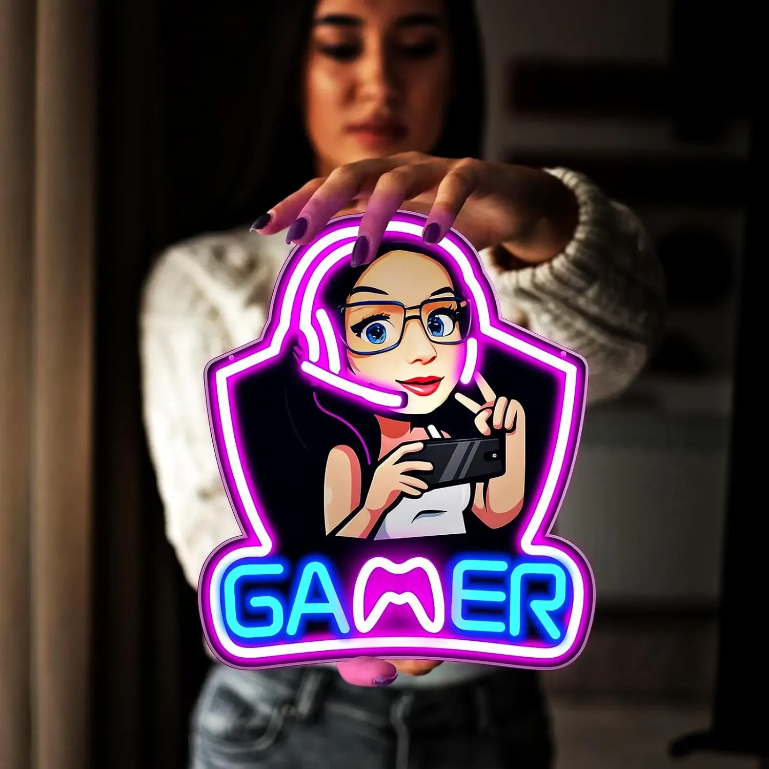Monkey Gamer Neon Sign USB Dim - Retro Gaming Projector 评论和价格